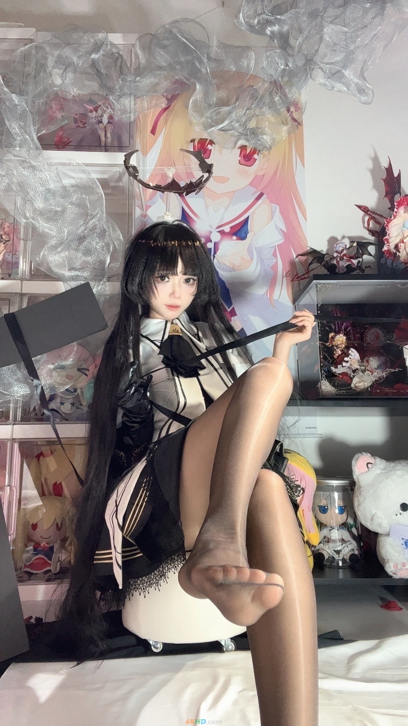白栎Shirly 黑色服装 收藏背景 室内人像写真