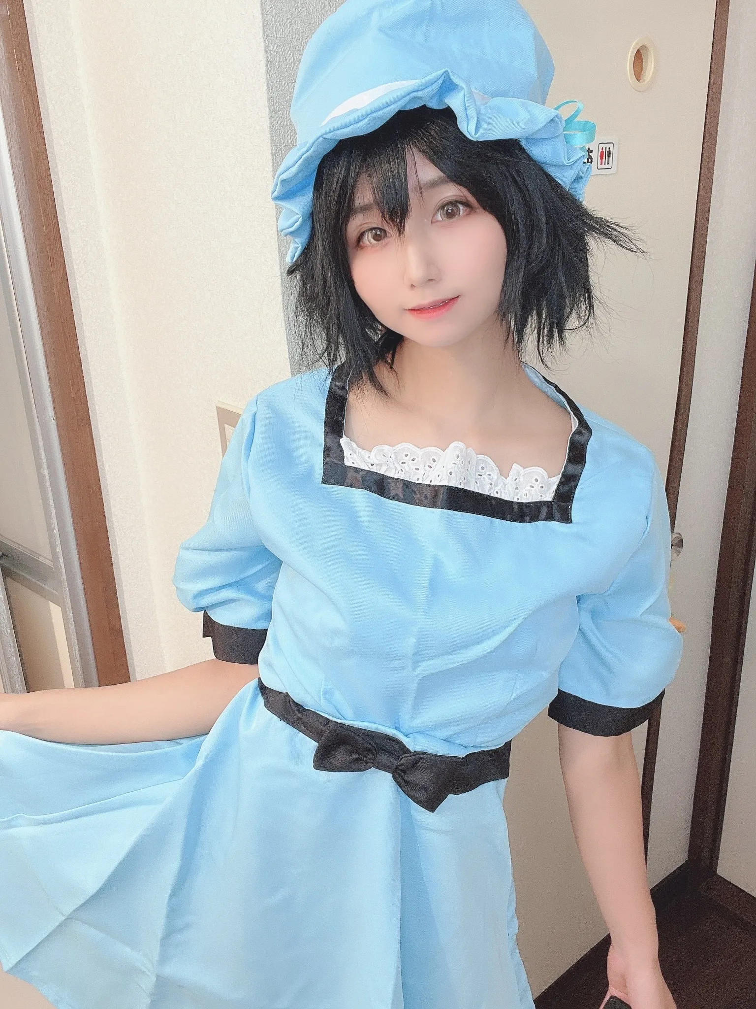 柳丸 蓝色女仆装 门厅室内 制服写真