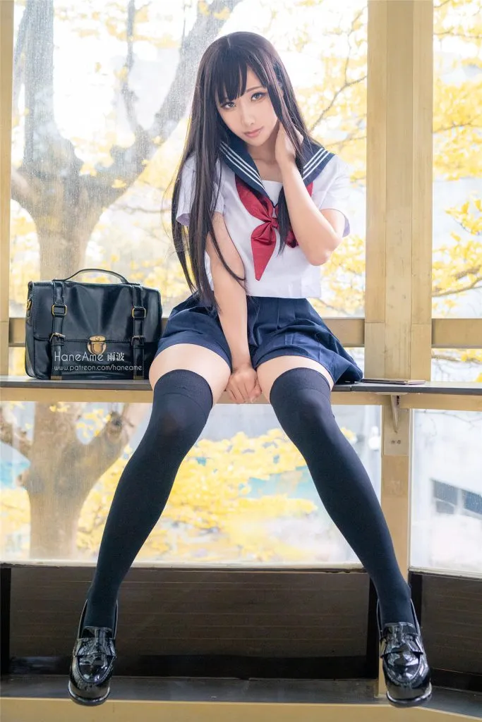 雨波haneame 水手服 窗边自然光 角色写真