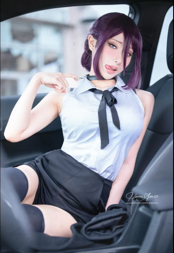 雨波haneame 白衬衫 车内近景 人像写真