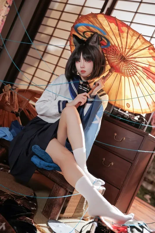 纸悦etsu_ko和风服装纸伞坐姿COS写真